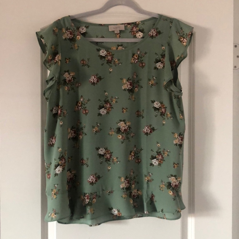 Green Floral Blouse